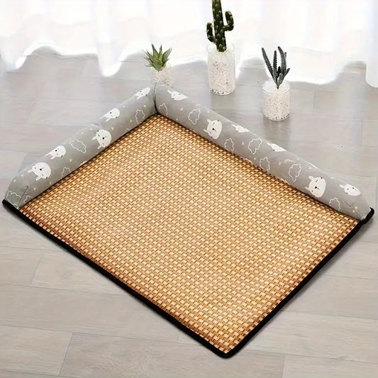 Dog Cooling Pillow Rattan Mat