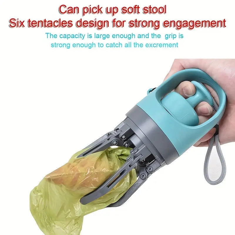 Dog poop picker with garbage bag