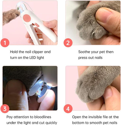 Pet nail clipper with LED