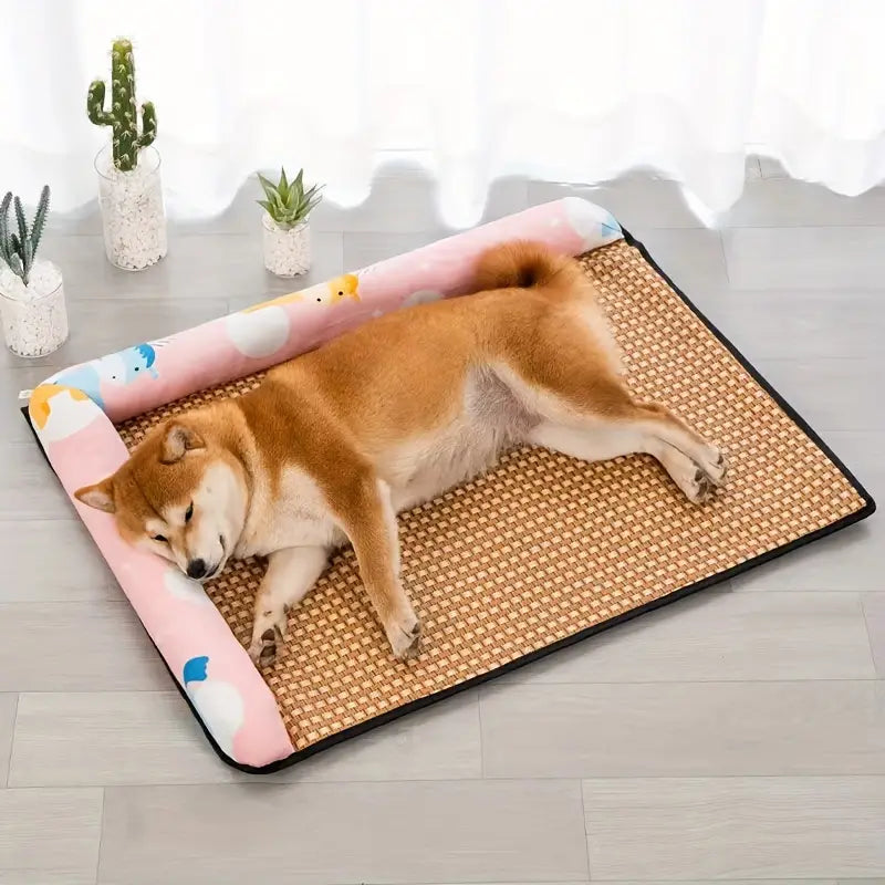 Dog Cooling Pillow Rattan Mat