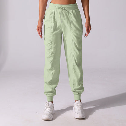 Drawstring pleated sports pants