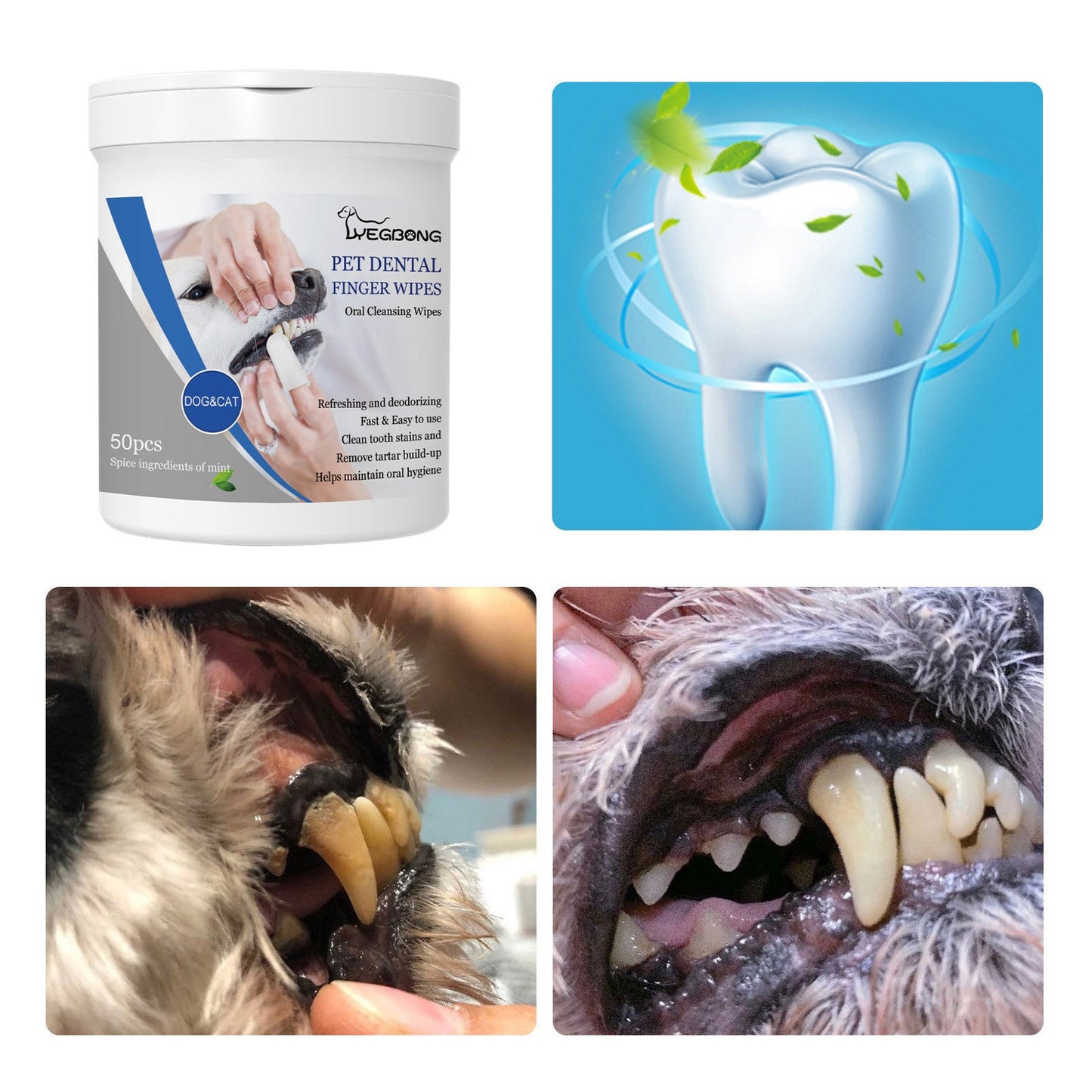 Pet Dental Finger Wipes