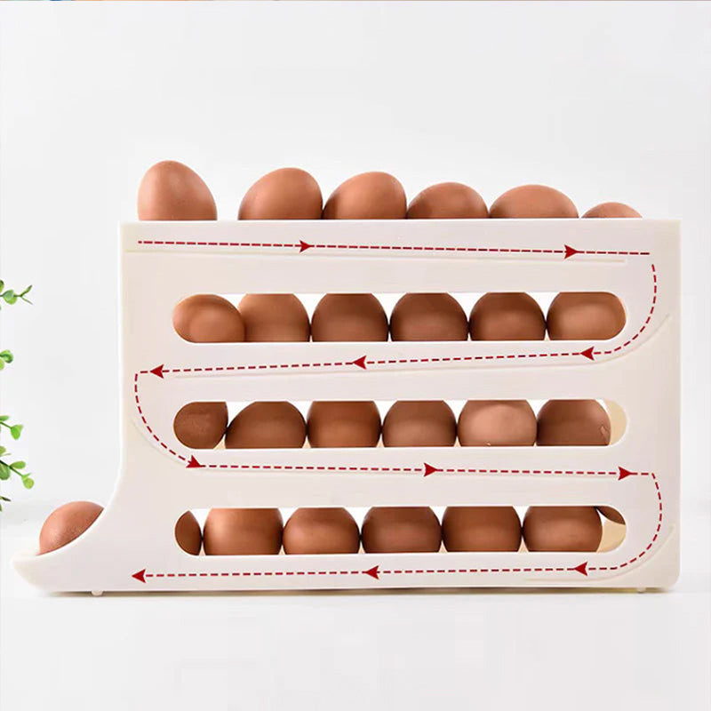 Multi-function 4-layer Tilted Design Slide Egg Storage Box