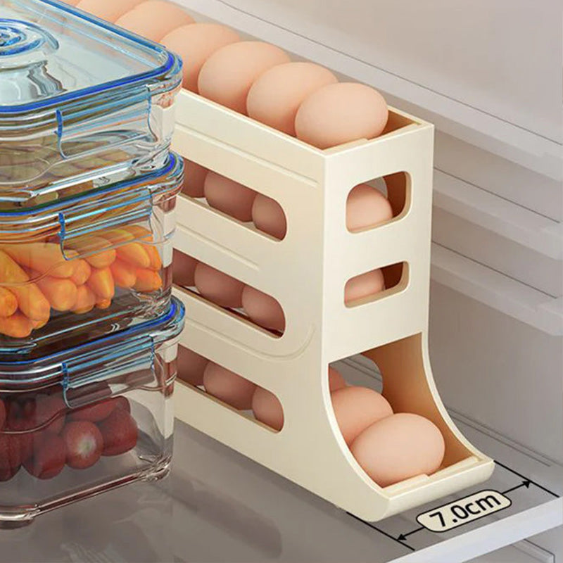 Multi-function 4-layer Tilted Design Slide Egg Storage Box