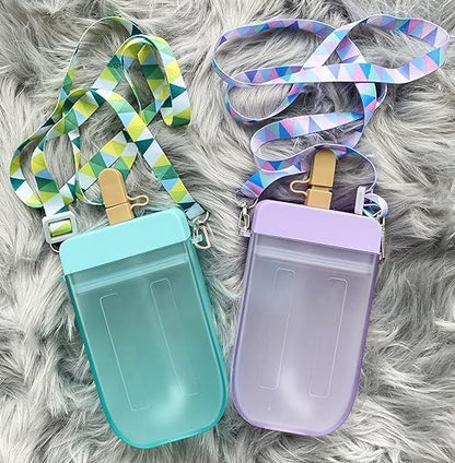 Leakproof Plastic Ice Cream Drink Water Bottle with Strap